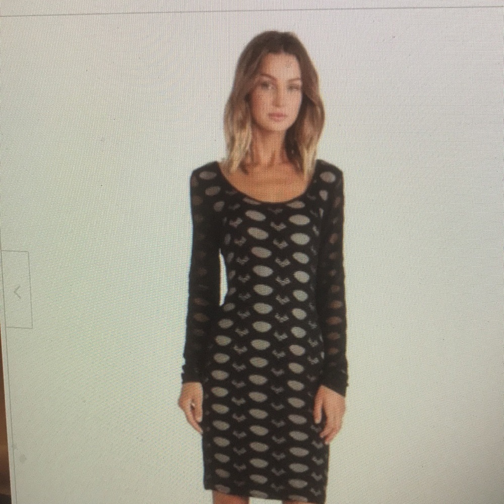 BCBGMAXAZRIA Tanya  Black Heart Dress Size Medium